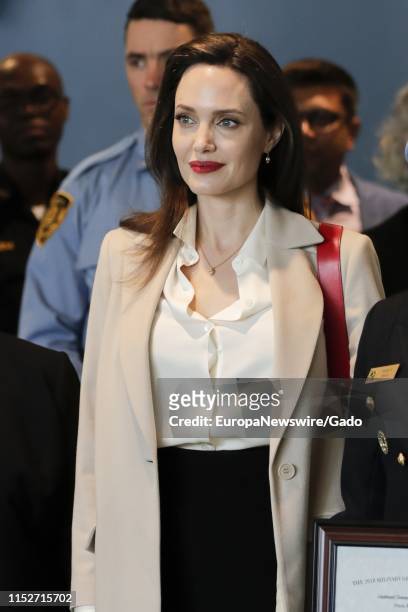 Portrait of Angelina Jolie, Co-founder of the Preventing Sexual Violence in Conflict Initiative and Special Envoy of the UN High Commissioner for...