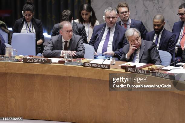 Minister of State at the Federal Foreign Office of Germany Niels Annen at the Security Council debate on the protection of civilians in armed...