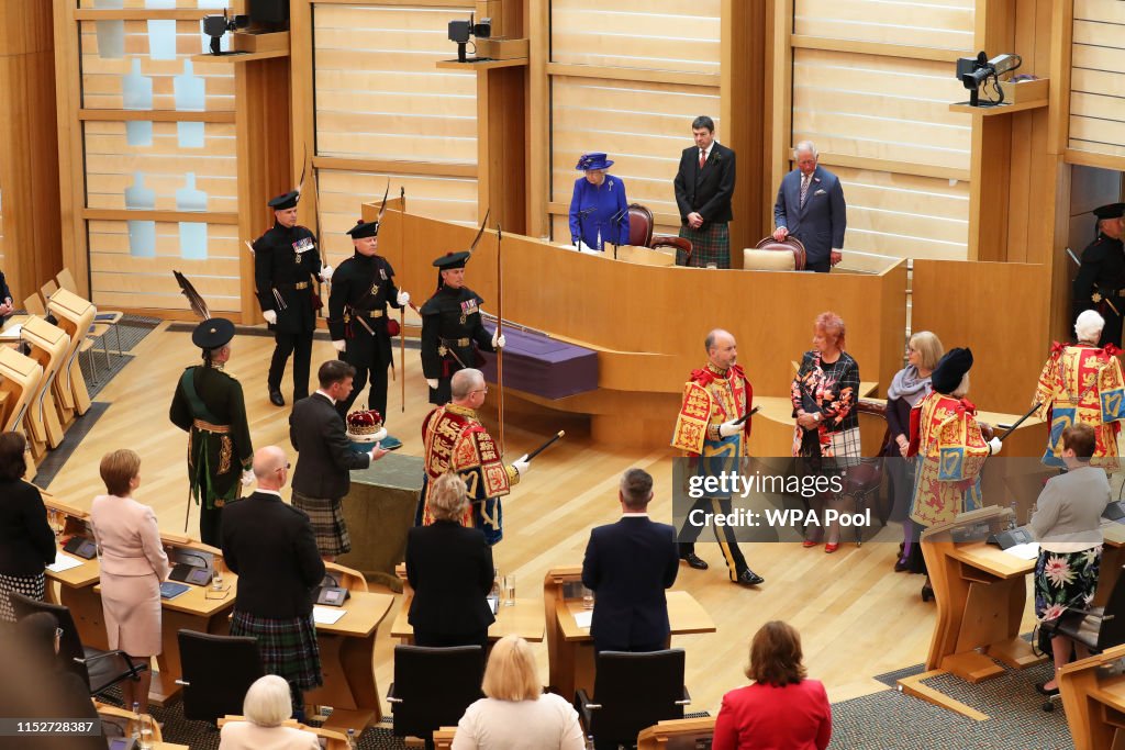 HM Queen And The Duke Of Rothesay Attend Ceremony To Mark The Scottish Parliament