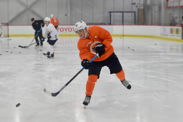 Carson Briere in action at the Flyers Development Camp on June 28, 2019 at the Virtua Center Flyers Skate Zone.