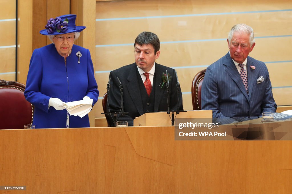 HM Queen And The Duke Of Rothesay Attend Ceremony To Mark The Scottish Parliament