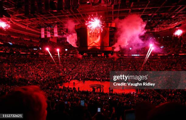 General view before Game One of the 2019 NBA Finals between the Golden State Warriors and the Toronto Raptors at Scotiabank Arena on May 30, 2019 in...