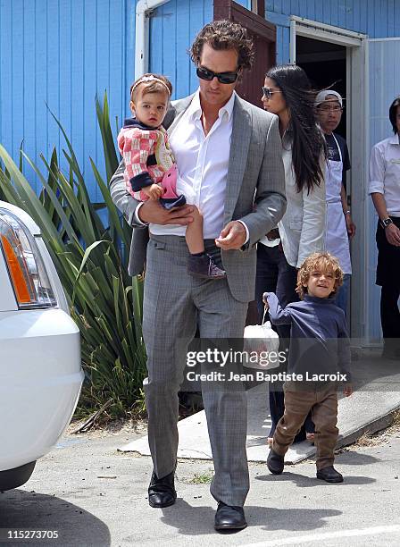 Vida Alves McConaughey, Matthew McConaughey, Camila Alves and Levi Alves McConaughey are seen in Santa Monica on June 5, 2011 in Los Angeles,...