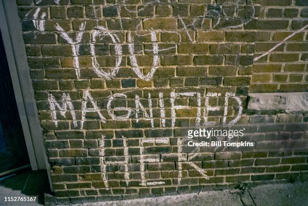 August 18, 2017: MANDATORY CREDIT Bill Tompkins/Getty Images Wall grafitti that reads 'YOU MAGNIFIED HER' at the Heather Heyer memorial on August 18,...