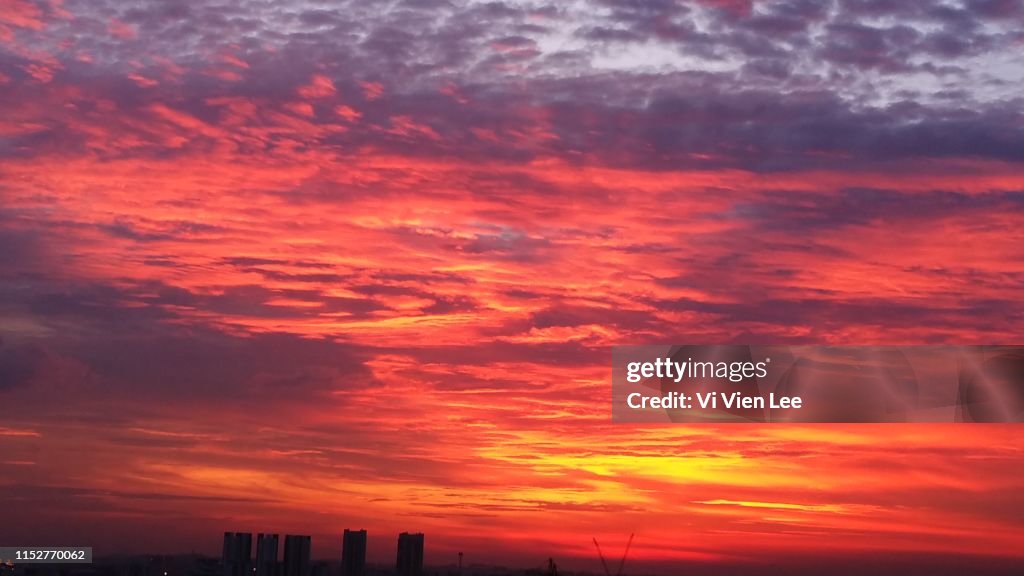 Fiery sunset 1