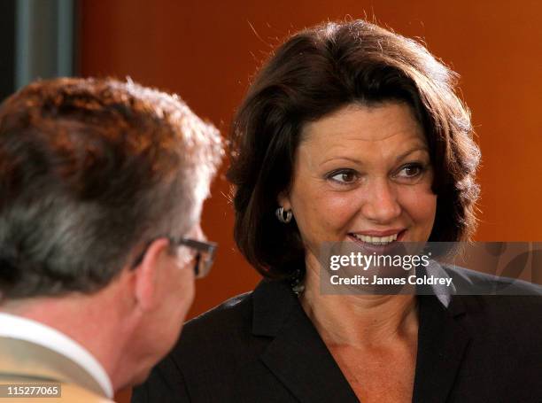 Agriculture and Consumer Protection Minister Ilse Aigner attends the weekly German government cabinet meeting on June 6, 2011 in Berlin, Germany. The...