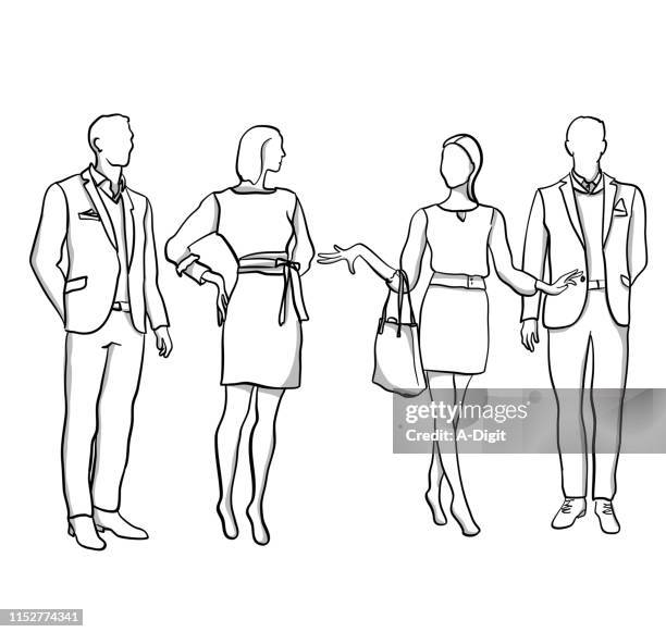 stockillustraties, clipart, cartoons en iconen met mannen en vrouwen mannequins - pakjesavond