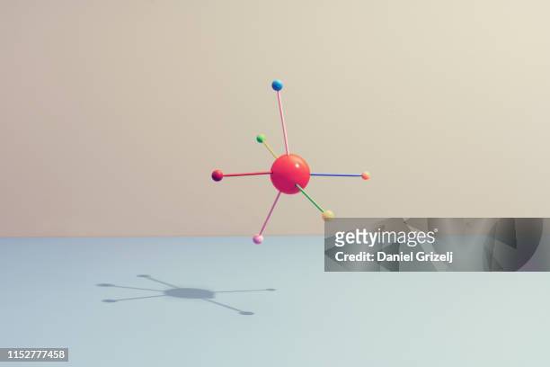 Colored sticks attached to a sphere
