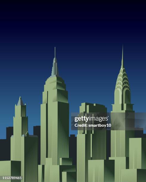 new york city skyline - empire state building vector stock illustrations