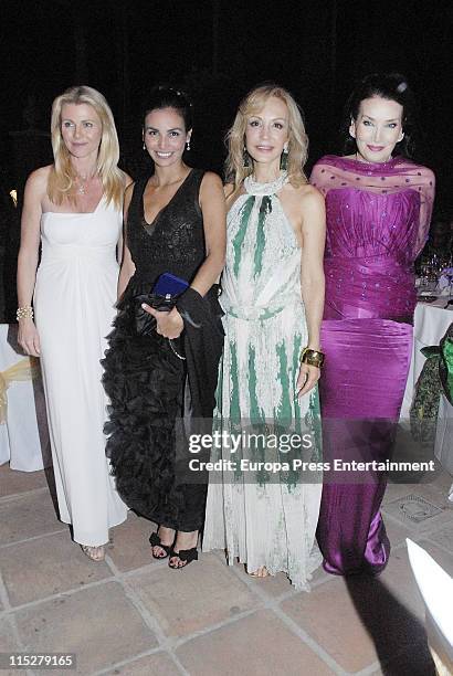 Nina Junot, Ines Sastre, Carmen Lomana and Lamia Khashoggi attend 'Children For Peace' 2011 Gala at Villapadierna Hotel on June 4, 2011 in Marbella,...