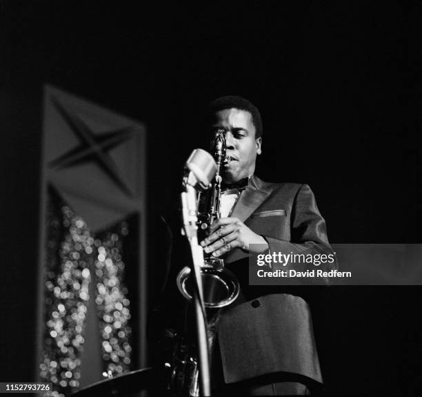 American saxophonist and composer Wayne Shorter performs with Miles Davis's Second Great Quintet at the Hammersmith Odeon, London, UK, 29th October...