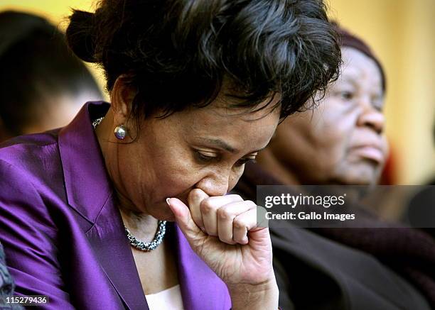 Lindiwe Sisulu, minister of defence and military veterans, attends a prayer meeting convened by the ANC Women's League on June 5, 2011 in...