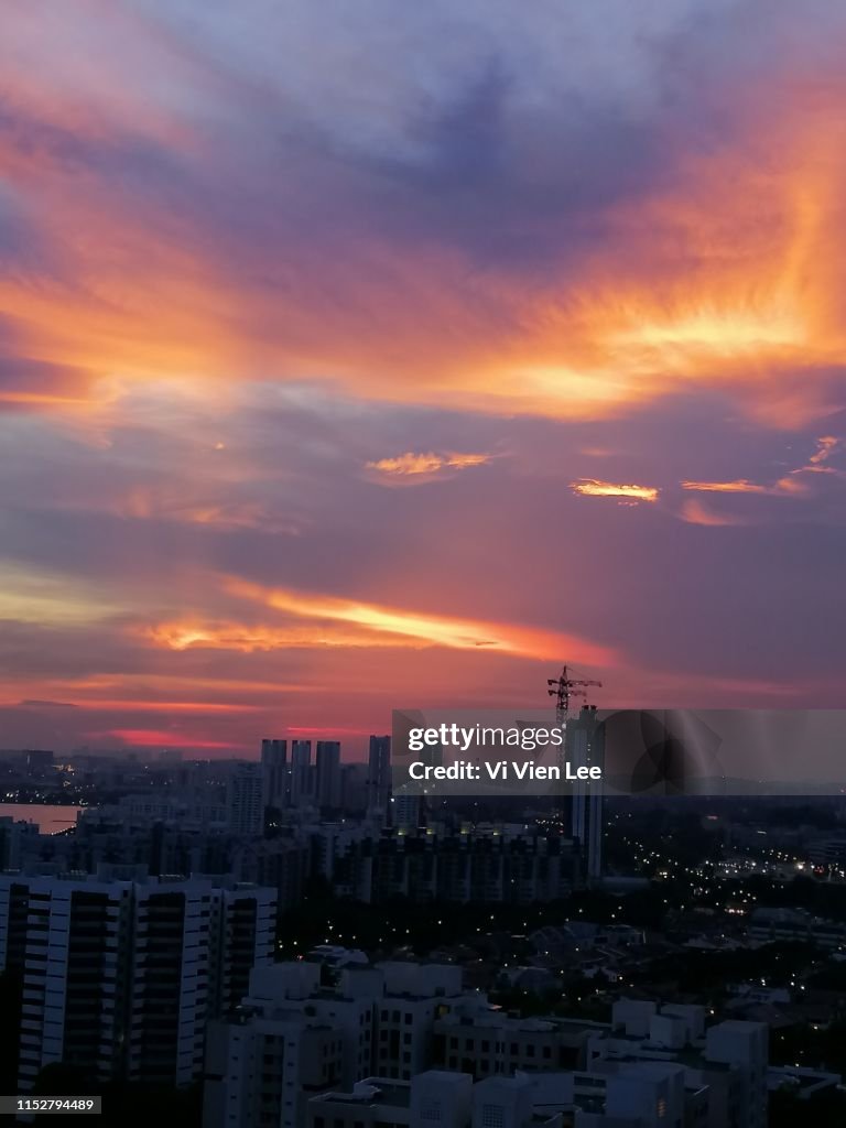 Sunset in the city