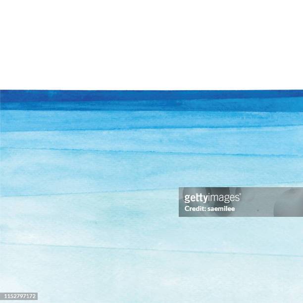illustrazioni stock, clip art, cartoni animati e icone di tendenza di gradiente dell'oceano acquerello - acquerello