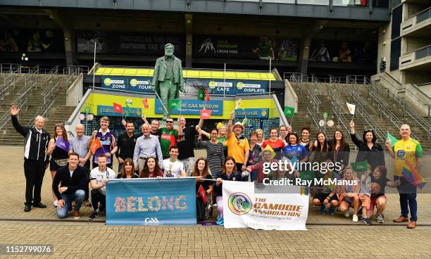 Dublin , Ireland - 29 June 2019; A group including Paul Flynn, Chief executive of the Gaelic Players Association, former Cork GAA star Valerie...