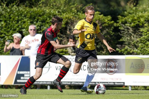 Olivier van Hassel of Zundertse selectie, Tom Plezier of NAC Breda during the Pre-season Friendly match between Zundertse Selectie and NAC Breda at...