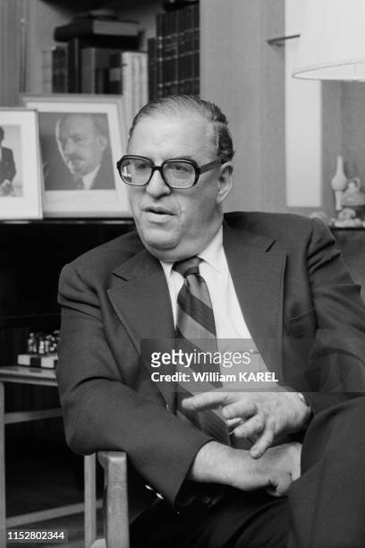 Le journaliste et écrivain français Georges Suffert à Tel Aviv le 30 décembre 1973, Israël.