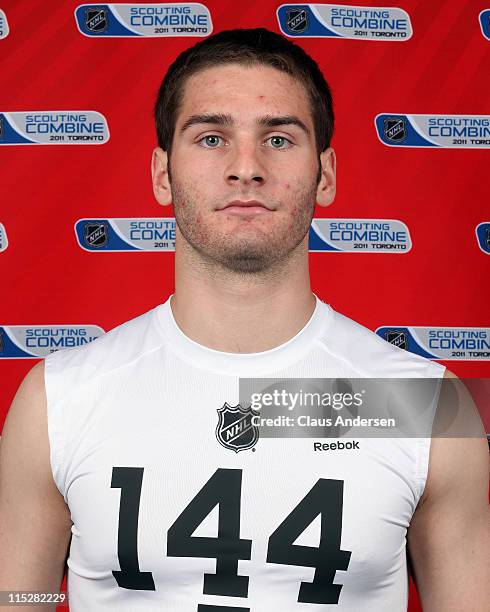 Brandon Saad poses for a portrait prior to testing at the 2011 NHL Combine on June 3, 2011 at the Toronto Congress Centre in Toronto, Canada.