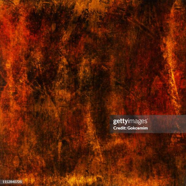orange, red and black abstract metallic wall texture. grunge vector background. - burning stock illustrations