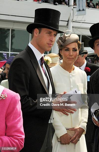 Prince William, Duke of Cambridge and Catherine, Duchess of Cambridge attend Investec Derby Day at the Investec Derby Festival at Epsom Downs...
