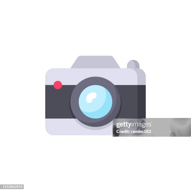 camera, photography flat icon. pixel perfect. for mobile and web. - shop shutter stock illustrations