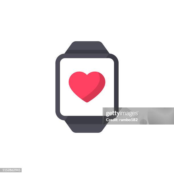 smartwatch, fitness tracker flat icon. pixel perfect. for mobile and web. - electrical shop stock illustrations