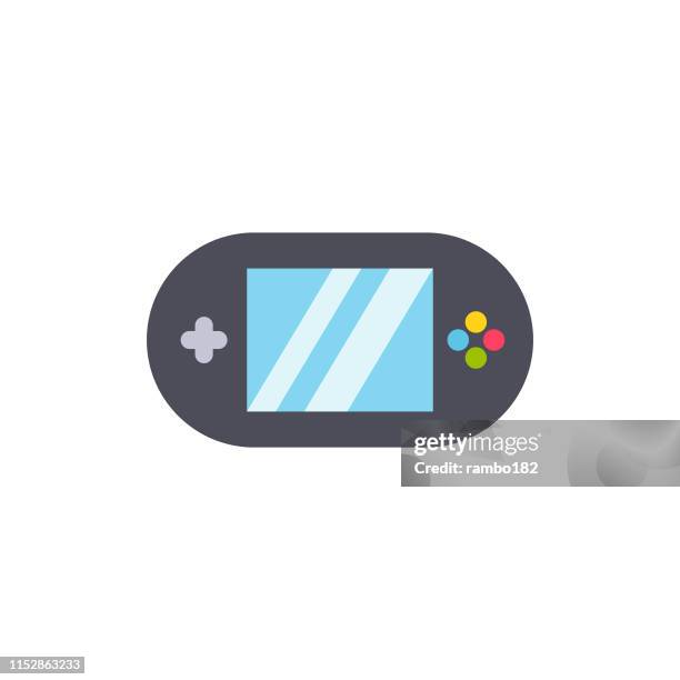 gaming console flat icon. pixel perfect. for mobile and web. - esports stock illustrations