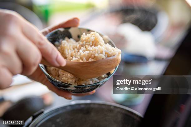 bowl of rice - macrobiotic diet stock pictures, royalty-free photos & images