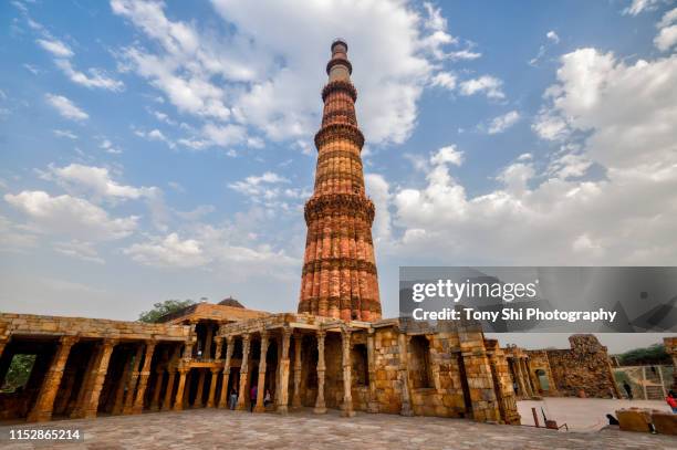 qutub minar, india - qutab minar stock pictures, royalty-free photos & images