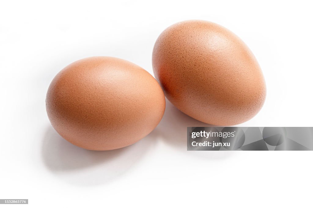 Red eggs on a white background