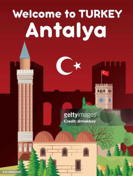 安塔利亞旅遊和伊夫利米納雷清真寺 - myra 幅插畫檔、美工圖案、卡通及圖標