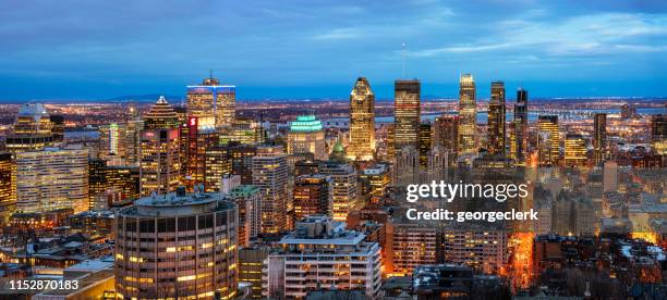 montreal skyline panorama - montreal downtown stock pictures, royalty-free photos & images