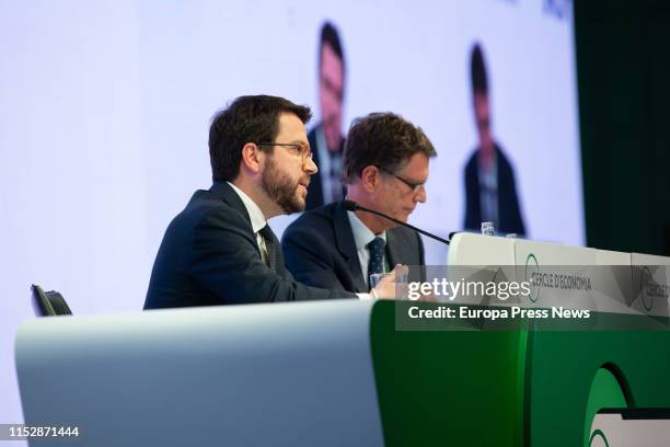 The vice president of Cataluña, Pere Aragones , participates in the session ‘Horizontes y perspectivas de la economia I’ in the XXXV Meeting of the...