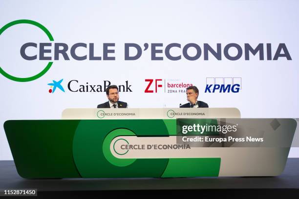 The vice president of Cataluña, Pere Aragones , participates in the session ‘Horizontes y perspectivas de la economia I’ in the XXXV Meeting of the...