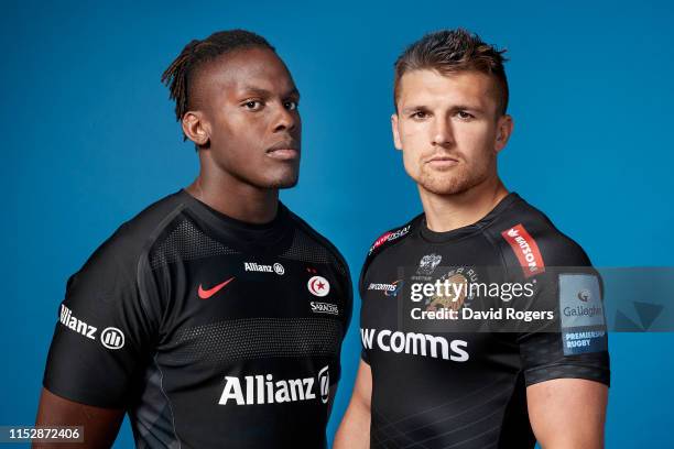 In this composite image Maro Itoje of Saracens and Henry Slade of Exeter Chiefs are pictured together. Exeter Chiefs face Saracens in the Gallagher...