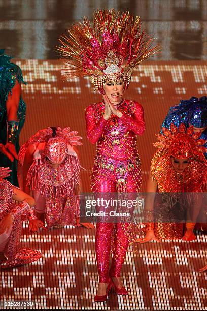 Singer Yuri performs during a concert at Auditorio Nacional on June 3, 2011 in Mexico City, Mexico.