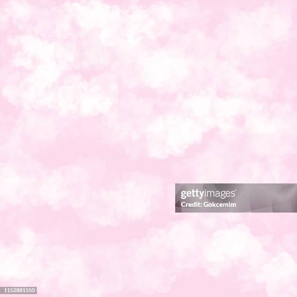 ilustraciones, imágenes clip art, dibujos animados e iconos de stock de nubes con fondo rosa. bebé ducha invitación tarjetas de fondo, vivero habitación fondo - baby shower