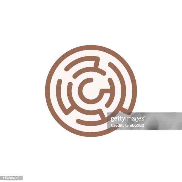 ilustrações de stock, clip art, desenhos animados e ícones de maze flat icon. pixel perfect. for mobile and web. - labirinto