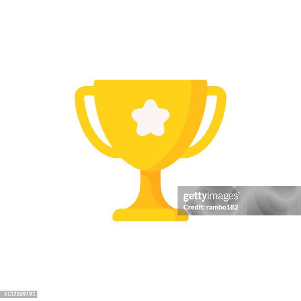 ilustrações de stock, clip art, desenhos animados e ícones de trophy flat icon. pixel perfect. for mobile and web. - congratulating