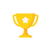 Trophy Flat Icon. Pixel Perfect. For Mobile and Web.