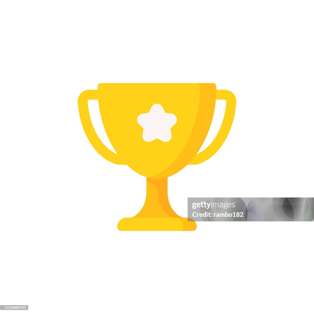 Trophy Flat Icon. Pixel Perfect. For Mobile and Web.