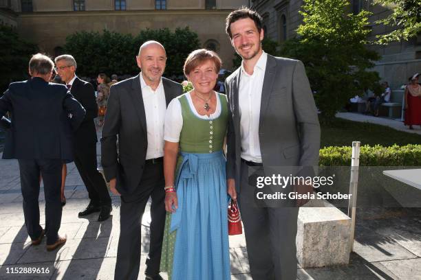 Christian Neureuther and his wife Rosi Mittermaier and son Felix Neureuther during the reception of the 18th UniCredit Festspiel-Nacht' on the...