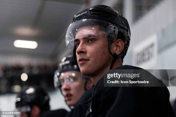 Ottawa Senators Prospect Center Shane Pinto during the Ottawa Senators Development Camp on June 29 at Bell Sensplex in Ottawa, ON, Canada.