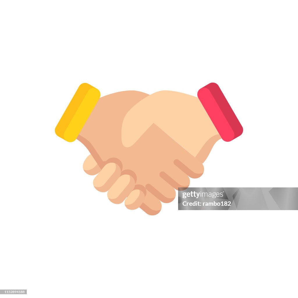 Icona piatta handshake. Pixel Perfetto. Per dispositivi mobili e Web.