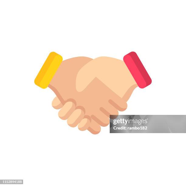 stockillustraties, clipart, cartoons en iconen met handshake platte icoon. pixel perfect. voor mobiel en web. - mergers and acquisitions