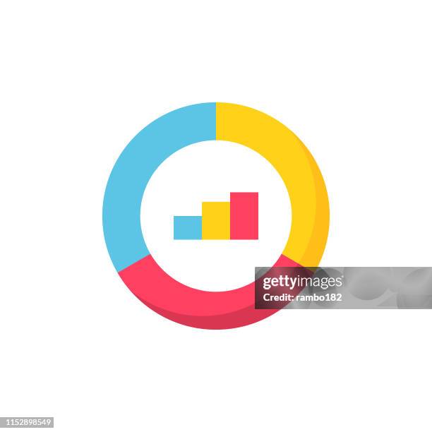 pie chart and bar chart flat icon. pixel perfect. for mobile and web. - dashboard ui stock illustrations