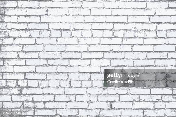 stockillustraties, clipart, cartoons en iconen met witte geschilderde bakstenen muur grunge textuur achtergrond illustratie - white brick