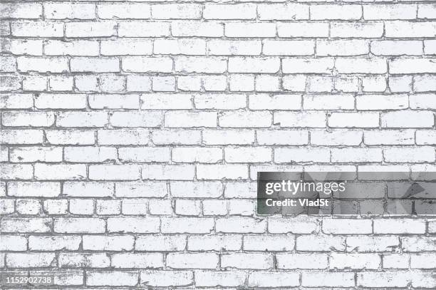 white painted brick wall grunge textured background illustration - bricks vector stock illustrations