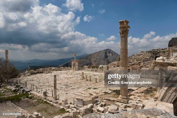 upper agora of sagalassos ancient city,burdur province. - agora stock pictures, royalty-free photos & images