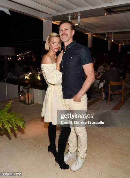 Jaime King and Kyle Newman attend opening weekend of Serea restaurant at Hotel Del Coronado on June 29, 2019 in Coronado, California.